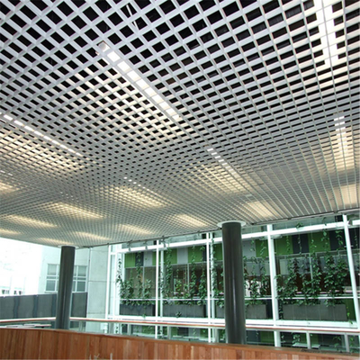 revestimento aberto de alumínio do pó do teto da grade do metal do teto da pilha de 50x50mm