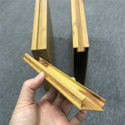 Design de grãos de madeira teto de alumínio metal extrudido caixa teto de defleção