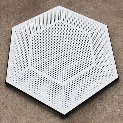 462x462x462x462x462x462 Tecto Perforado de Alumínio Metálico Telhado Hexagonal com Cor Branca