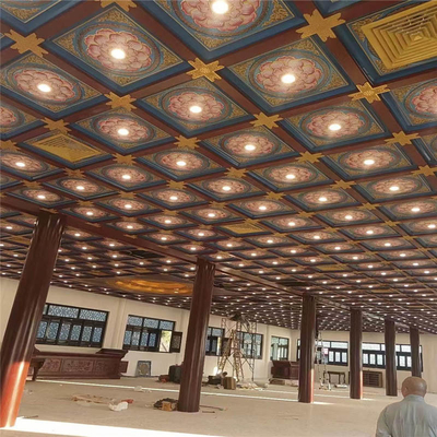 O teto de alumínio quadrado da transferência térmica telha o telhado do templo 900*900 decorativo